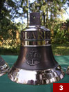 A nautical bell with a name of a yacht (21cm x 21,5cm)